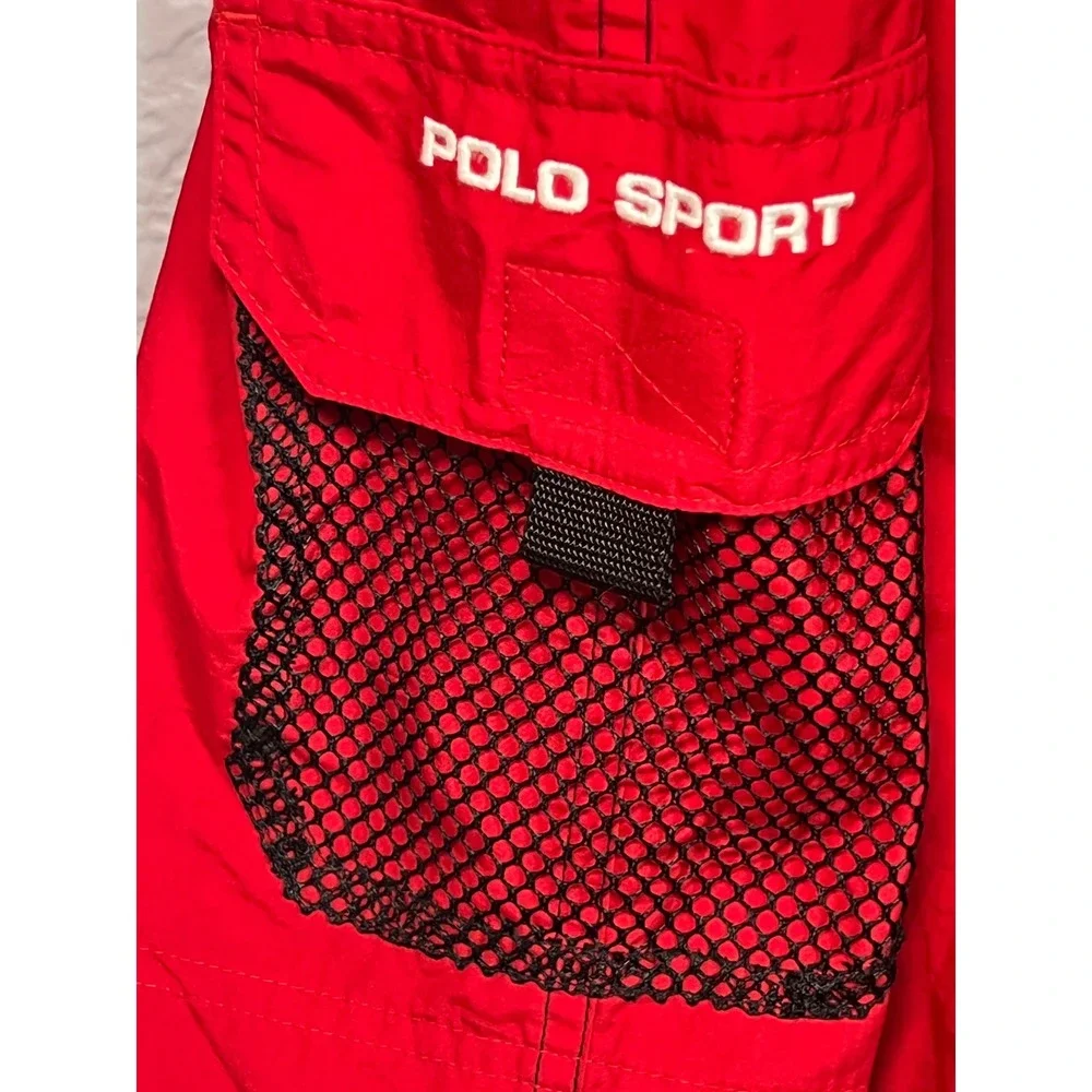 Polo Sport Ralph Lauren Swim Trunks Mens XL Red Navy Blue Cargo Mesh Pocket